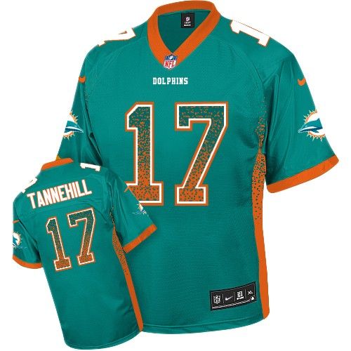 Men's Elite Ryan Tannehill Nike Jersey Aqua Green - #17 Drift Fashion NFL Miami Dolphins